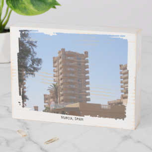 Murcia Spain structure photo rustic Wooden Box Sign