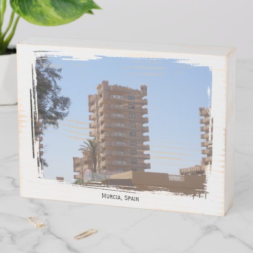 Murcia Spain structure photo rustic Wooden Box Sign