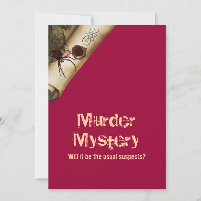 Murder investigation who dun it invitation (Front)