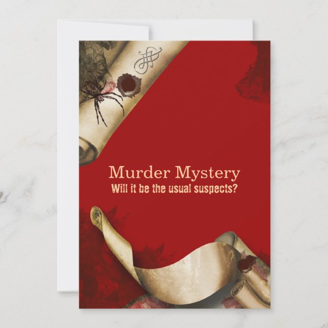 Murder investigation who dun it invitation (Front)