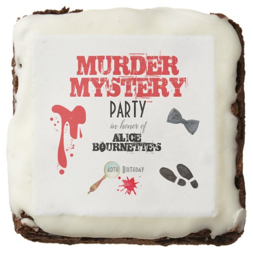 Murder Mystery Birthday Party blood whodunit Brownie