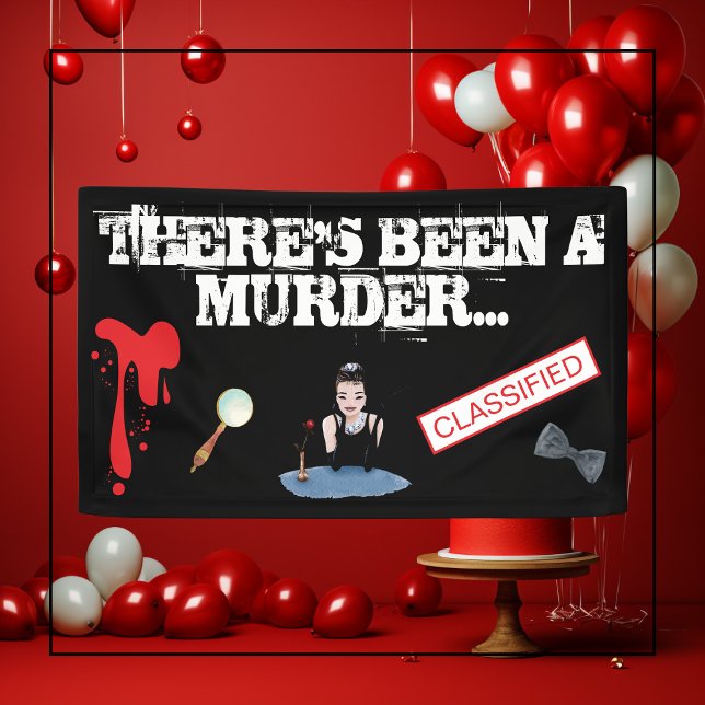Murder Mystery Birthday Party BLOODY  Banner (Creator Uploaded)
