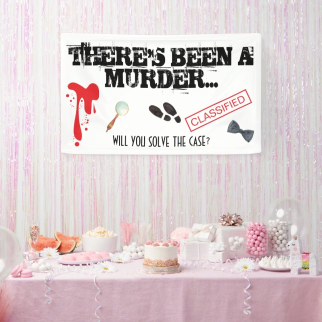 Murder Mystery Birthday Party BLOODY  Banner (Party)