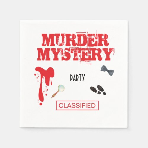 Murder Mystery Birthday Party Case Files File Fold Napkins