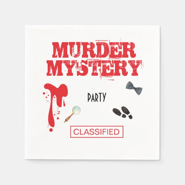 Murder Mystery Birthday Party Case Files File Fold Napkins (Front)