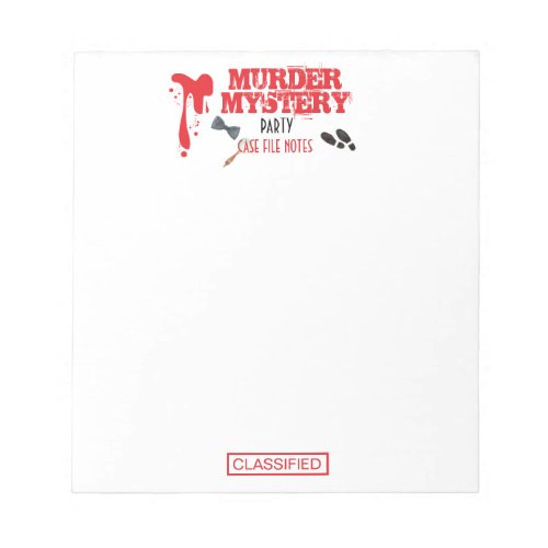 Murder Mystery Birthday Party Case Files File Fold Notepad