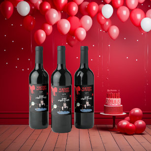 Murder mystery birthday party funny dark retro wine label