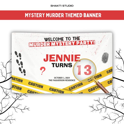 Murder Mystery Bloody Crime Scene Fun  Banner