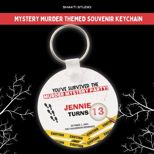 Murder Mystery Crime Birthday Souvenir Keychain