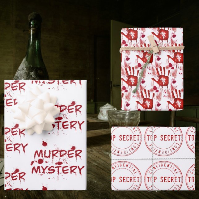 Murder mystery crime fan cold case blood wrapping paper sheets (Creator Uploaded)