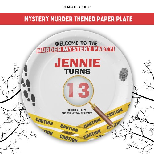 Murder Mystery Crime Scene Halloween Birthday Paper Plates