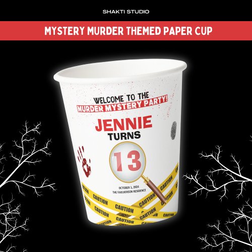 Murder Mystery Crime Scene Halloween Paper Cups
