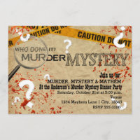 Murder Mystery Dinner Birthday Party Invitations