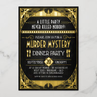 Murder Mystery Dinner Party Invitation Vintage Party 