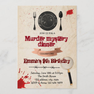 Murder mystery dinner party invitation