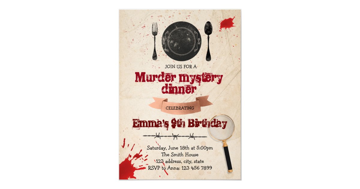 Murder mystery dinner party invitation | Zazzle.com