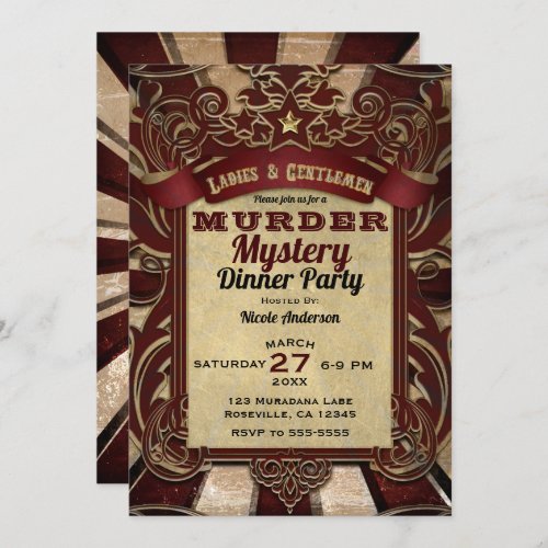 Murder Mystery Dinner Party Invitation