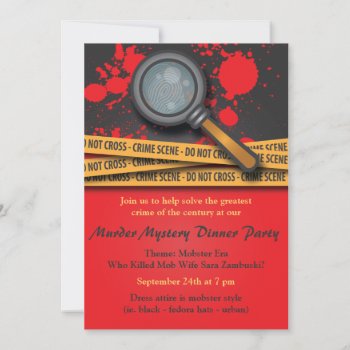 Murder Mystery Dinner Party Invitation by youreinvited at Zazzle