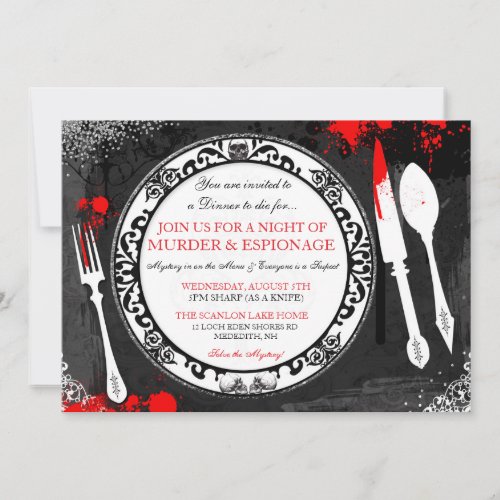 Murder Mystery Dinner Party Invite