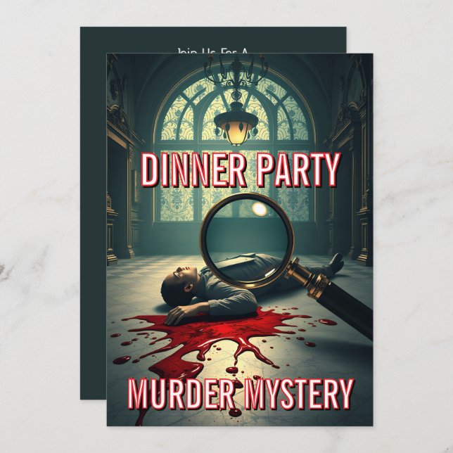 Murder mystery dinner party theme DIY Invitation (Front/Back)