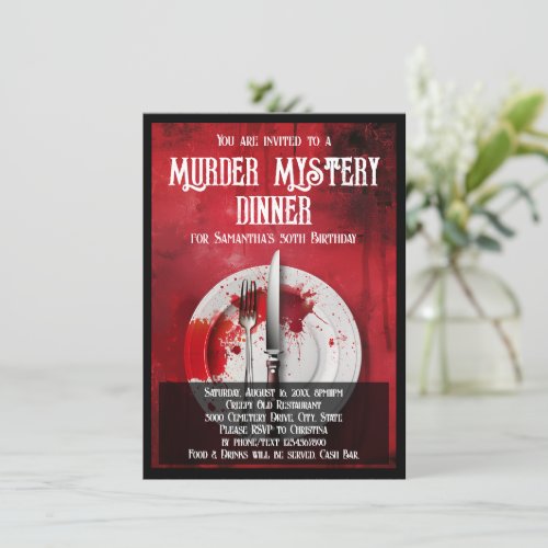 Murder Mystery Dinner Social or Birthday Party Invitation