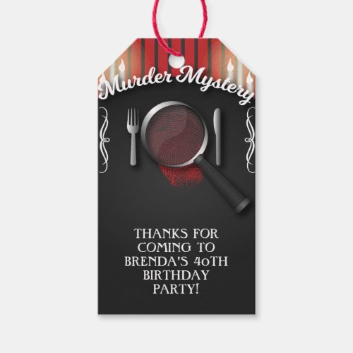 Murder Mystery Dinner Theater Party Gift Tags