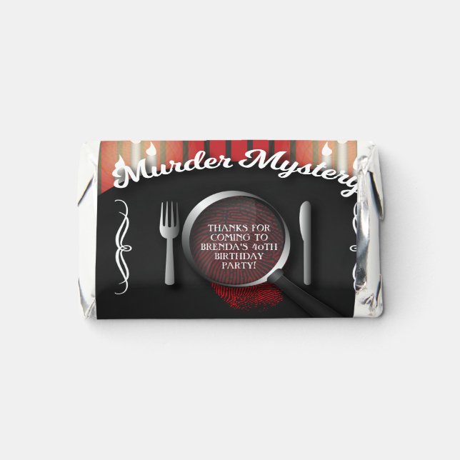 Murder Mystery Dinner Theater Party Hershey's Miniatures (Front)