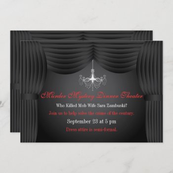 Murder Mystery Dinner Theater Party Invitation by youreinvited at Zazzle