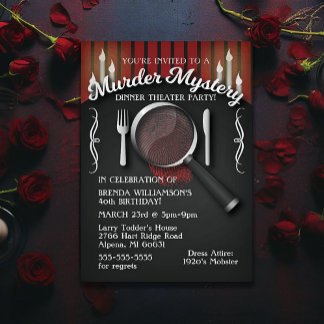 Murder Mystery Dinner Theater Party Invitation