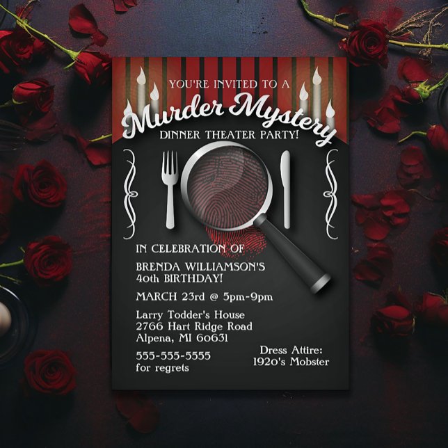 Murder Mystery Dinner Theater Party Invitation (Murder Mystery Invitation)