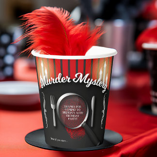Murder Mystery Dinner Theater Party Paper Cups