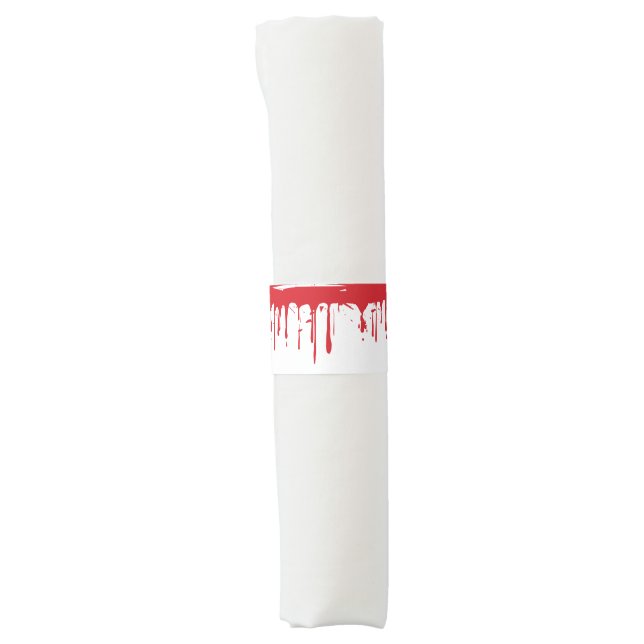 Murder Mystery Dripping Blood Halloween Fun Napkin Bands (Front)
