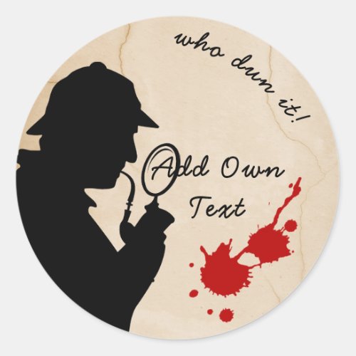 Murder Mystery Event Stickers Favors Personalized