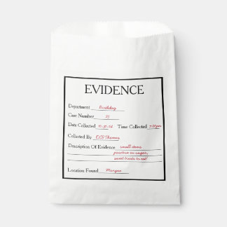 Murder Mystery Evidence Favor Bag
