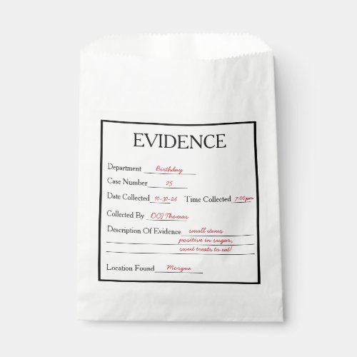 Murder Mystery Evidence  Favor Bag