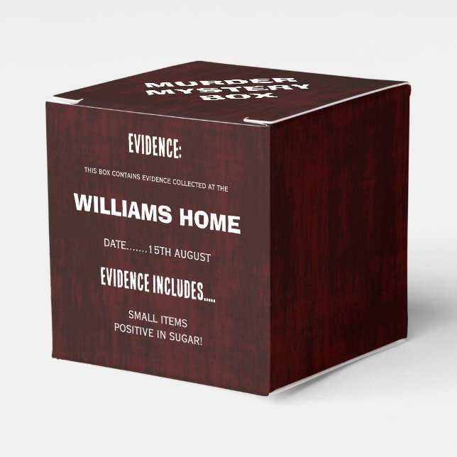 Murder Mystery  Favor Boxes (Front Side)