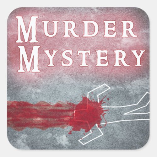 Murder Mystery Genre Square Book Cover Sticker
