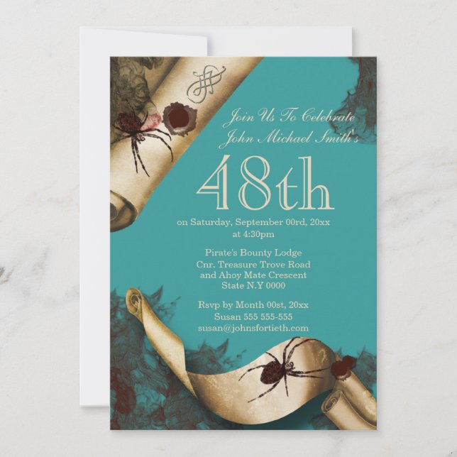 Murder mystery investigation blue whodunnit invitation (Front)