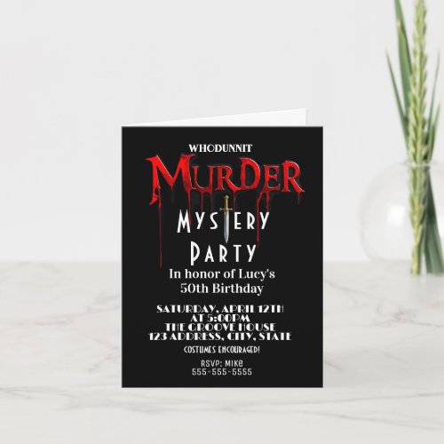 Murder Mystery Investigation Party Invitation 