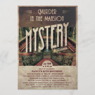 Murder Mystery Mansion Invitation