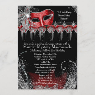 Murder Mystery Masquerade Invitation