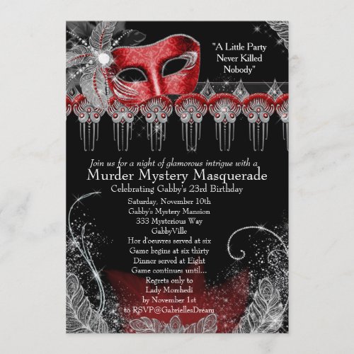 Murder Mystery Masquerade Invitation