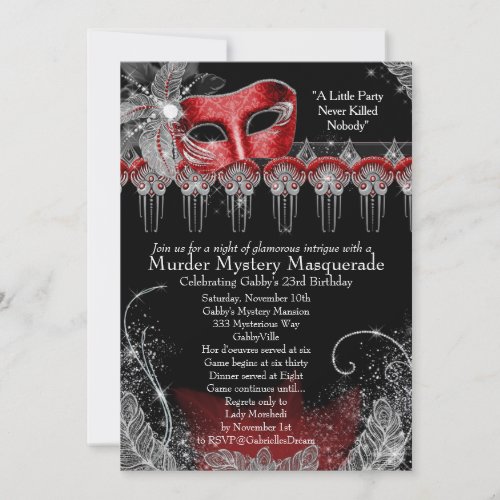 Murder Mystery Masquerade Invitation