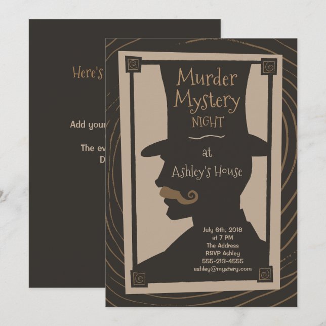 Murder Mystery Night - Invitation (Front/Back)