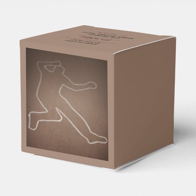 Murder Mystery "Outlined Body" Birthday Favor Boxes (Back Side)