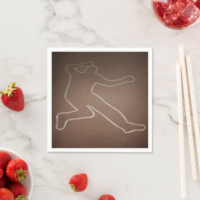 Murder Mystery "Outlined Body" Birthday Napkins (Insitu)