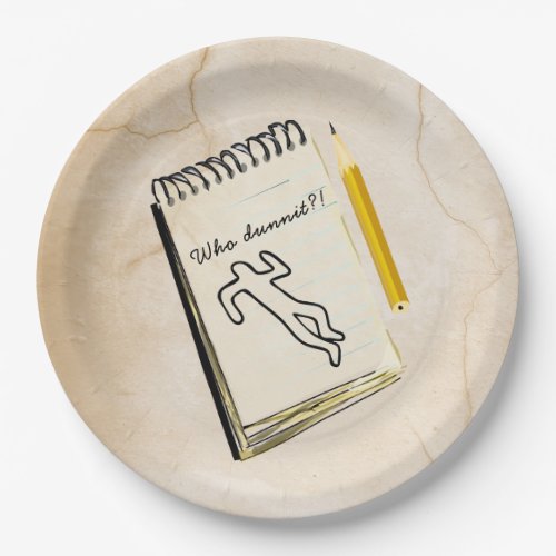 Murder Mystery Paper Plates Crime Scene Customized