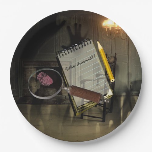 Murder Mystery Paper Plates Crime Scene Customized