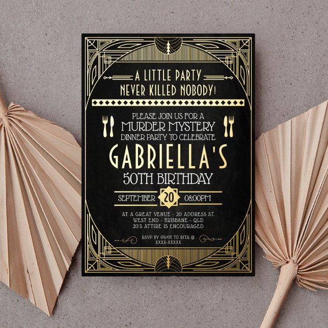 Murder Mystery Party Birthday Foil Invitation (Creator Uploaded)