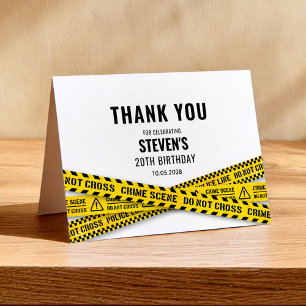 Murder Mystery Party Crime Scene Tapes Letterpress Thank You Card